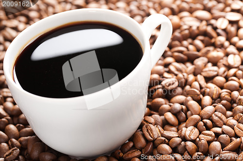 Image of coffee beans and cup