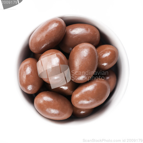 Image of almonds in chocolate