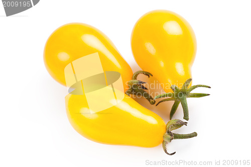 Image of yellow tomatoes on white background