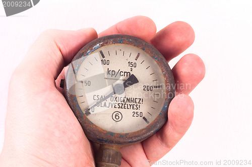 Image of An old measurement device closeup