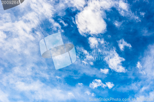 Image of Deep blue sky with clouds