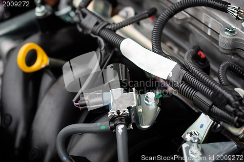 Image of Closeup photo of a clean motor block
