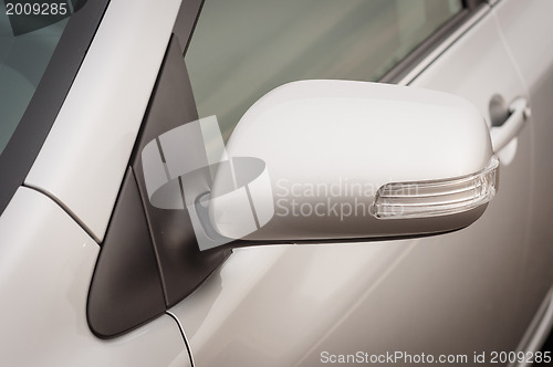 Image of Car mirror closeup photo