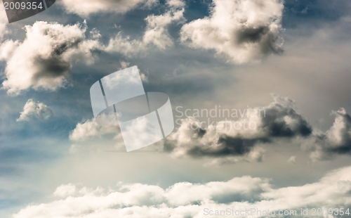 Image of Clouds against blue sky
