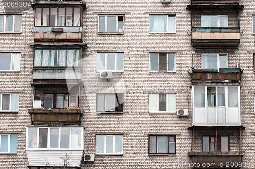 Image of Old residential building with balconies