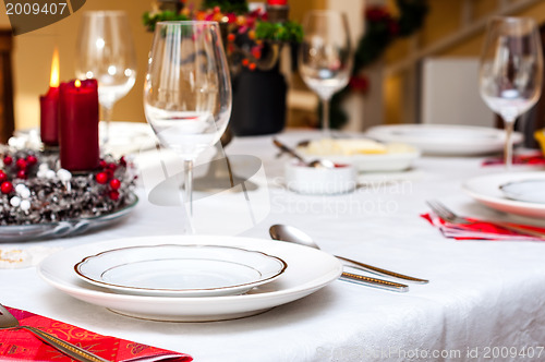 Image of Set up christmas table