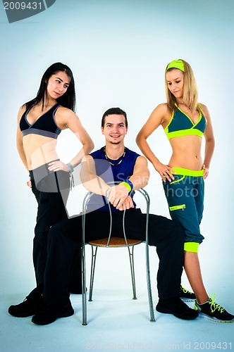 Image of group of proud fitness instructors