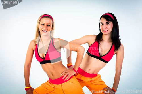 Image of Young fitness instructor girls
