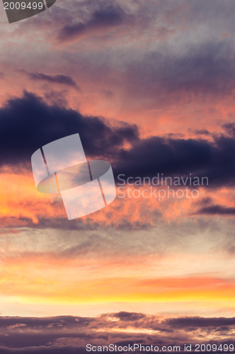 Image of Dramatic sky with clouds