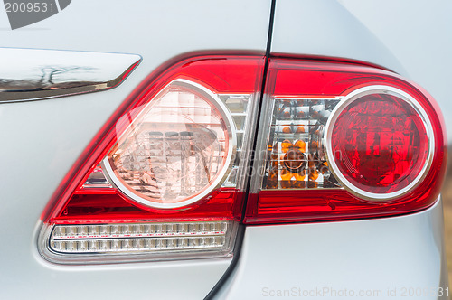 Image of Red backlight of a modern car