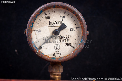 Image of An old measurement device closeup