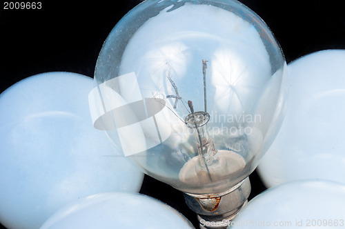 Image of White lightbulb closeup 