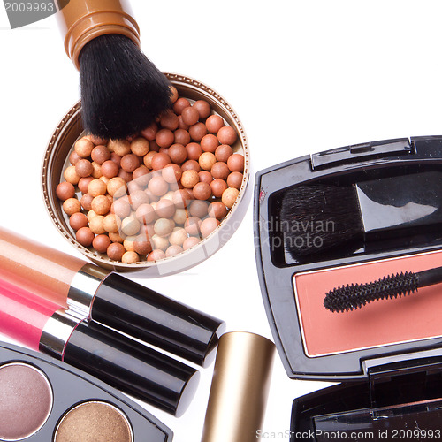 Image of set of cosmetic makeup products