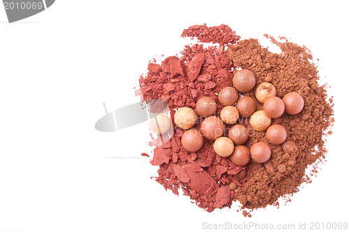 Image of bronzing pearls with eyeshadows