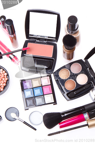 Image of set of cosmetic makeup products