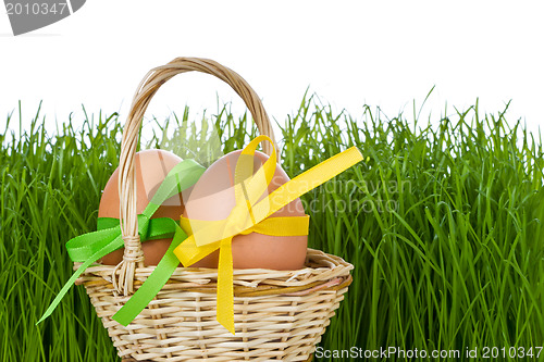 Image of basket with easter eggs