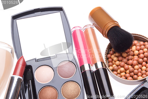 Image of set of cosmetic makeup products