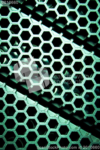 Image of abstract metallic grid