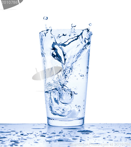 Image of water splash in glass