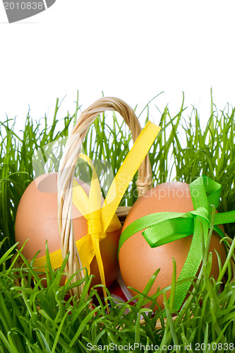 Image of basket with easter eggs