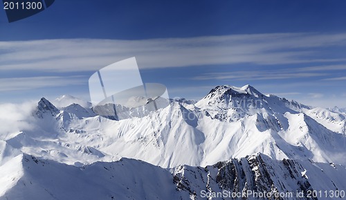 Image of Panorama of snowy mountains