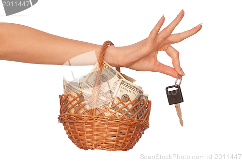 Image of basket with money