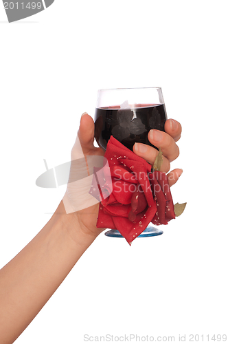 Image of glass with red wine