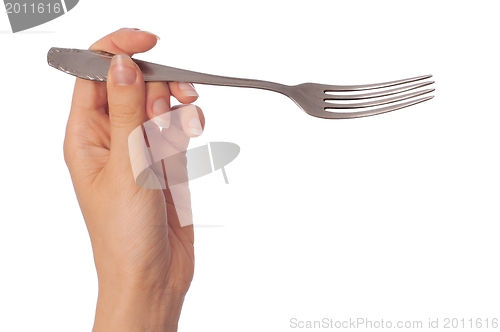 Image of woman holding fork