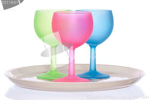 Image of colored wine glasses