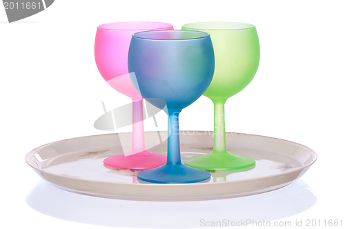 Image of colored wine glasses