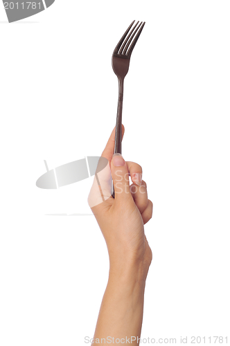 Image of woman holding fork