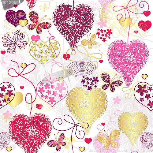 Image of Seamless motley valentine pattern