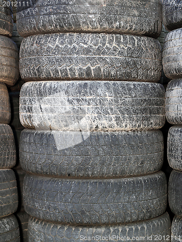 Image of bunch of old tyres