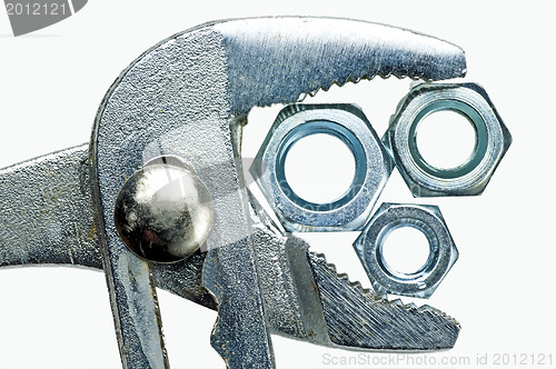 Image of pipe tongs with nuts