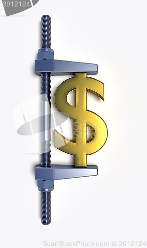 Image of abstract dollar golden sign