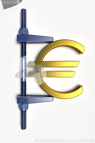 Image of abstract euro golden sign