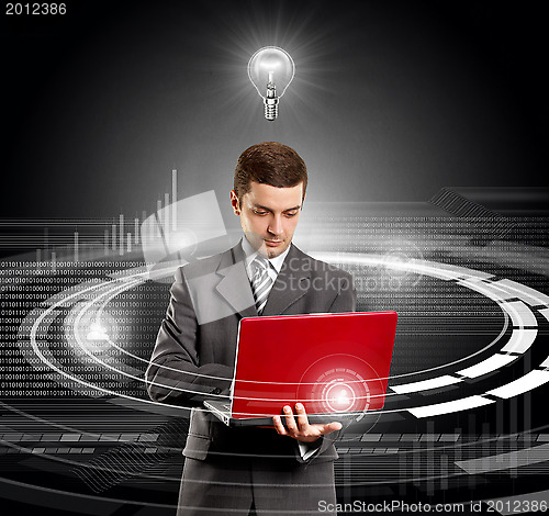 Image of Business Man With Laptop