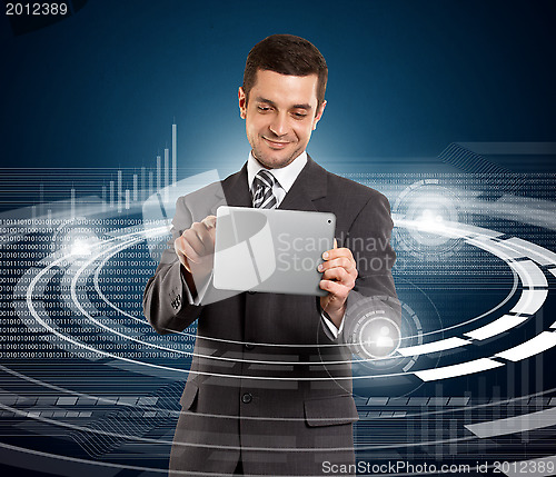 Image of Businessman With Touch Pad
