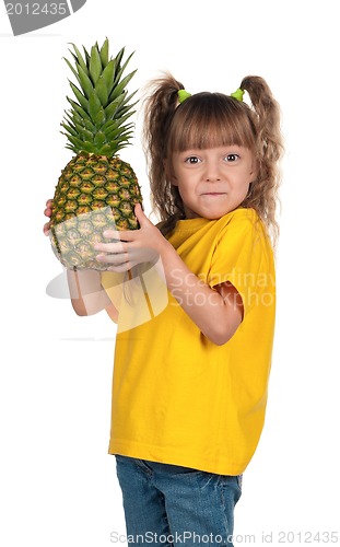 Image of Little girl with pineapple
