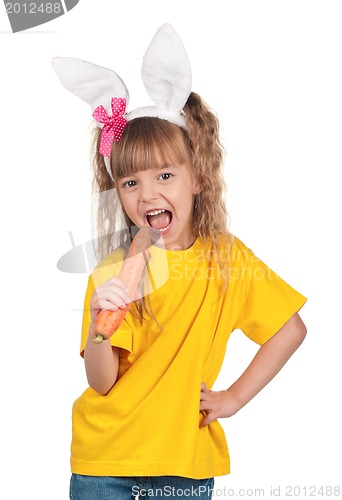Image of Little girl with bunny ears