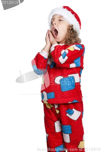 Image of Little girl in pajamas