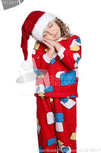 Image of Little girl in pajamas