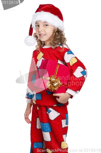 Image of Little girl in pajamas