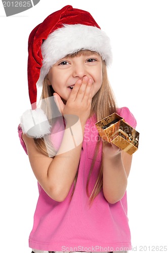 Image of Little girl with gift box