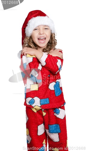 Image of Little girl in pajamas