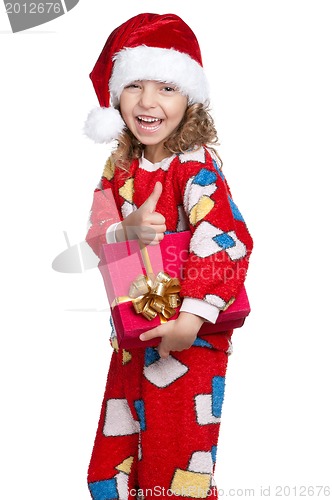 Image of Little girl in pajamas