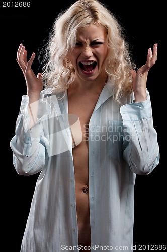 Image of Girl on black background