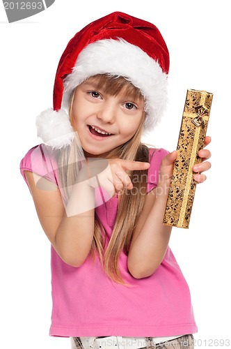 Image of Little girl with gift box