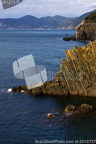 Image of riomaggiore hill  in the north of italy liguria