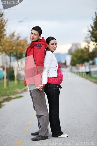 Image of happy couple outdoor